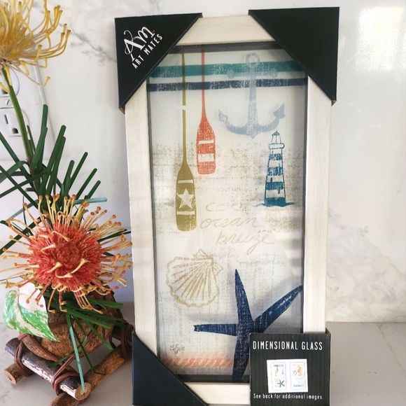 New 🆕️ AM Art Mates Dimensional Ocean Coastal Themed Glass Frames - Picture 1 of 3